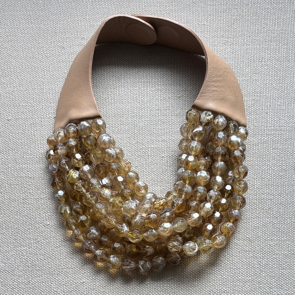 Fairchild Baldwin Gold and Cream Beaded Necklace